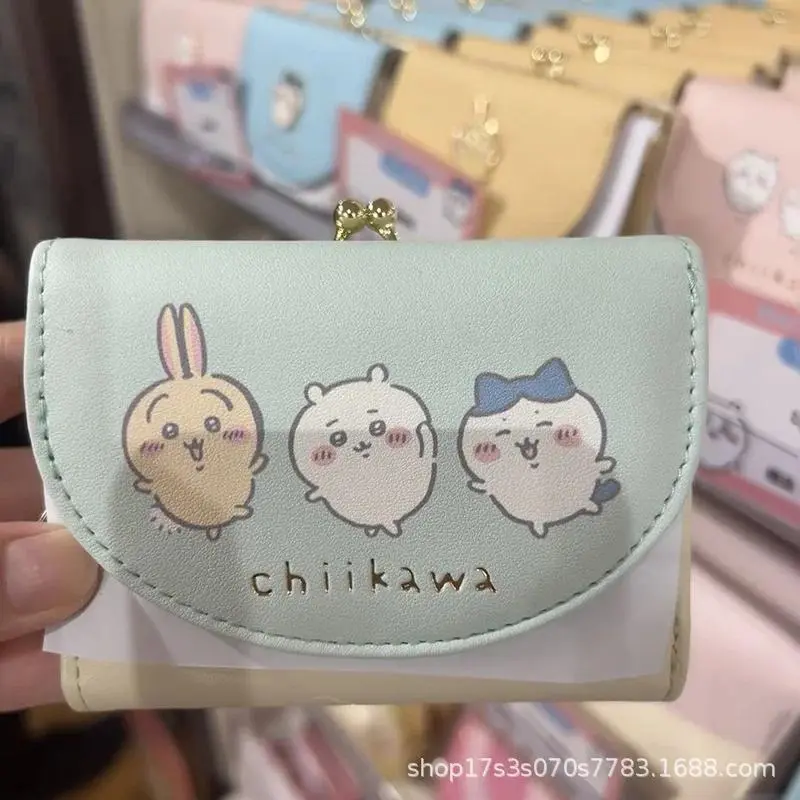 Chiikawa Cute Straw Short Leather Wallet - Kawaii USAGI Hachiware Cartoon Self-Deprecating Bear Card Holder Small Bag, Girl Gift for Toys & Hobbies DIY Felt Crafts Enthusiasts
