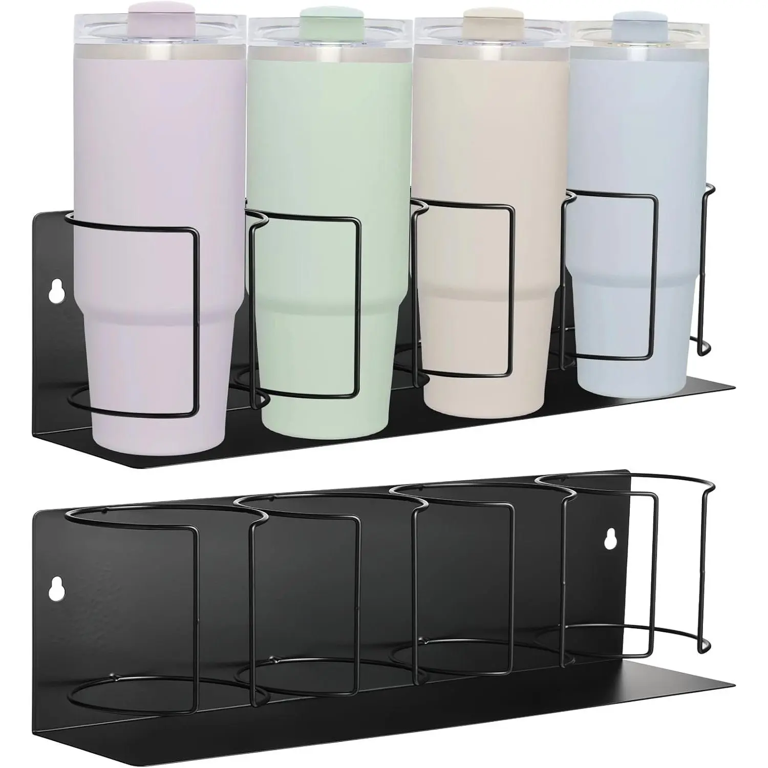 Magnetic Cup Holder for Refrigerator Side, Space Saving Fridge Organizer Rack for Stanley Cups, Tumblers, Coffee Cups & Water Bottles, Strong Magnetic Storage Holder for Kitchen, RV, Garage & Home Organization space-saving capacity
