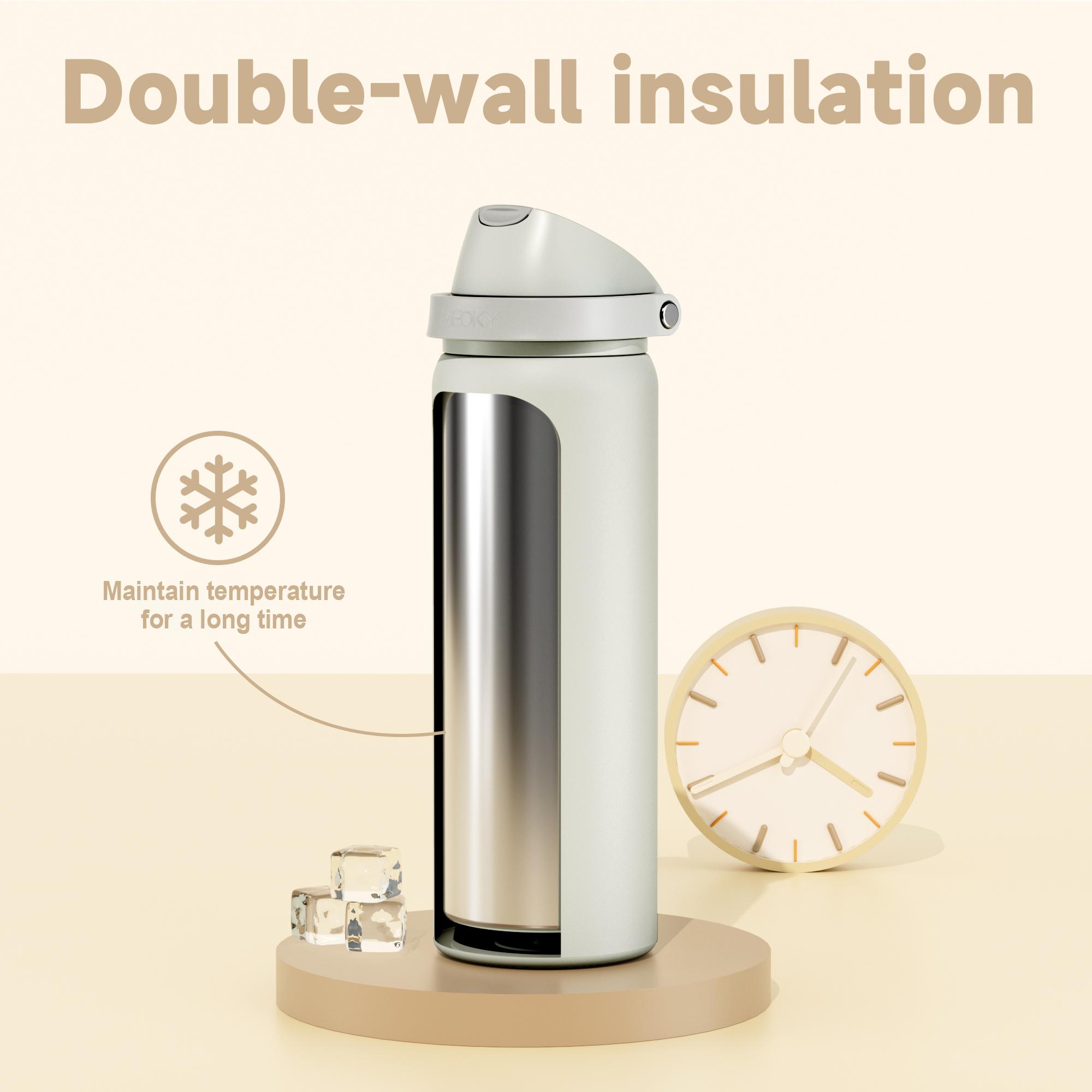 Double-mouth Handle Tumbler, Stainless Steel Insulated Water Bottle, Summer Cool Bottle Drinking Cup for Sports, Outdoor Travel, Office, School, Drinkware, Leakproof Insulated Tumbler #TOP PICKS