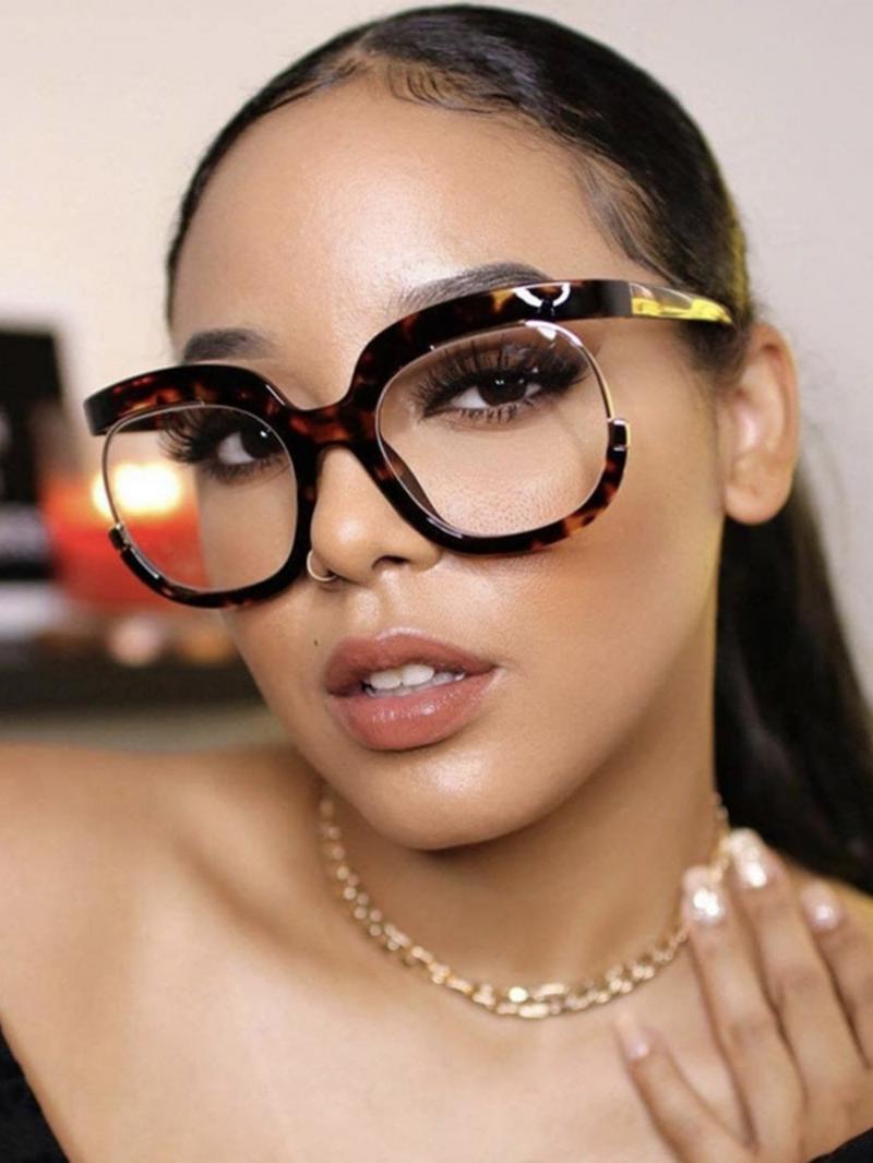 Unisex Vintage Cat Eye Frame Eyeglasses, Trendy Casual Eyeglasses for Everyday Use, High Quality Eyeglasses, Fashion Accessories for Outdoor Activities