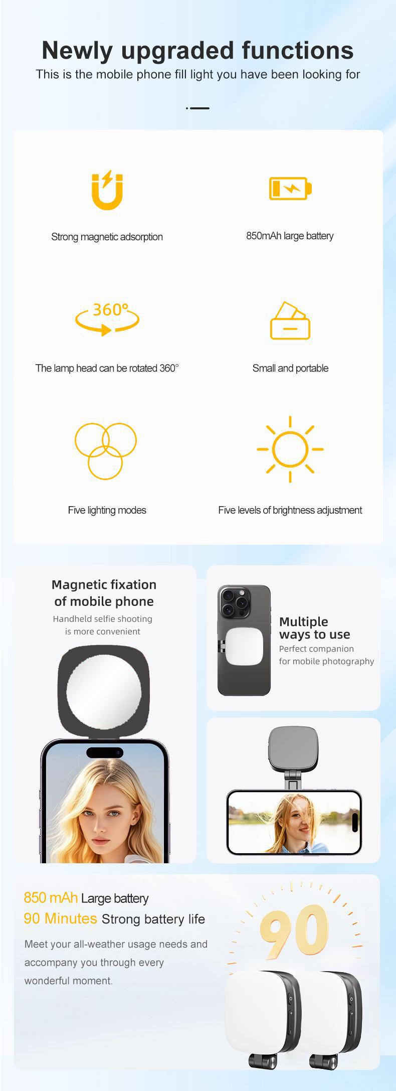 Lamicall Holiday Travel Gift – NEW 6-in-1 Magnetic Selfie Stick with Tripod, 360° Rotating Hands-Free Phone Holder, Bluetooth Remote for Selfies, Vlogging & Video Recording, Fits Most Phones  #TikTokShopBlackFriday #TikTokShopCyberMonday