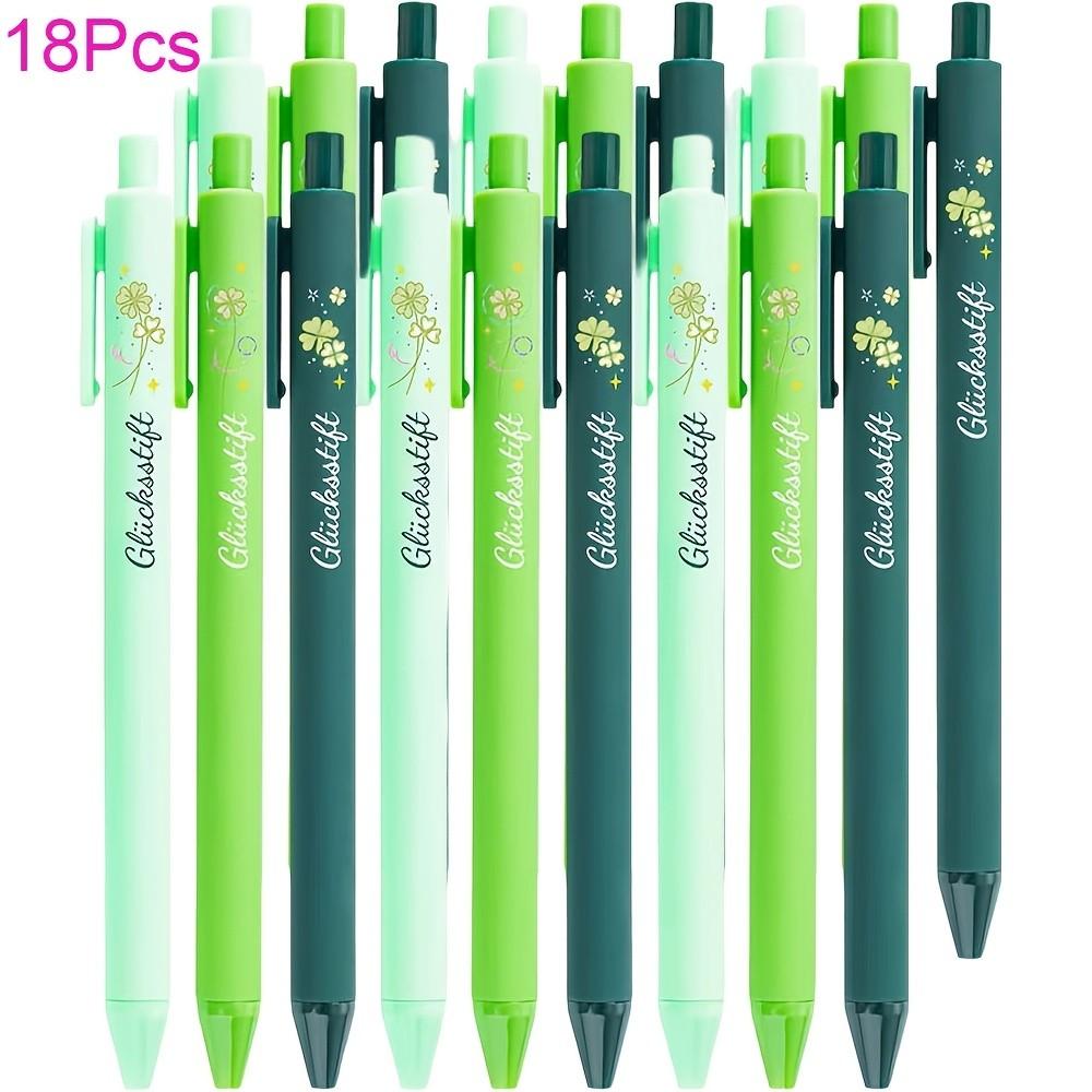 18/27/36 Pcs Four-Leaf Clover Element Pens - Ballpoint Pen Set, Black Ink, ABS Plastic Ballpoint Pens with Inspirational Sayings, Ideal for Employee Recognition - a Great Gift for Good Luck, Suitable for School