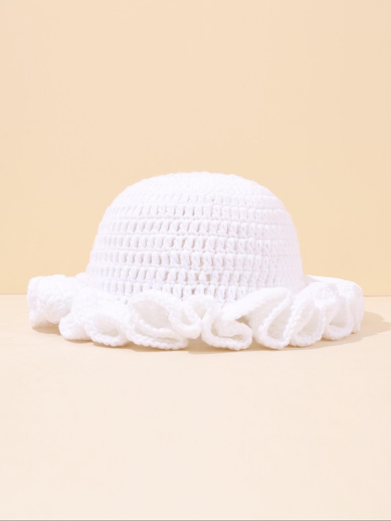 Women's Solid Color Ruffle Knitted Hat, 13 Colors Available, Compact & Exquisite Design, Perfect for Vacations & Gifts