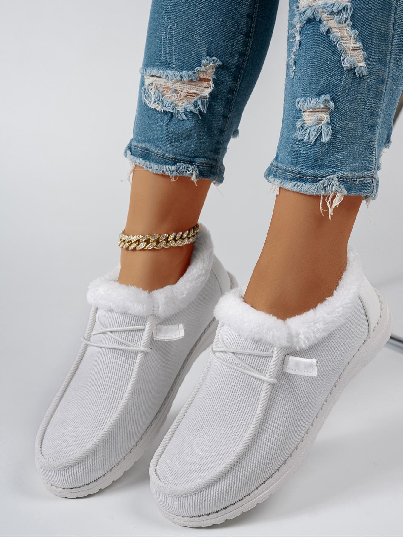 Women's Fleece Lined Corduroy Loafers, Warm & Lightweight Design, Perfect for Fall Winter Daily Wear, Home Outdoor Activities