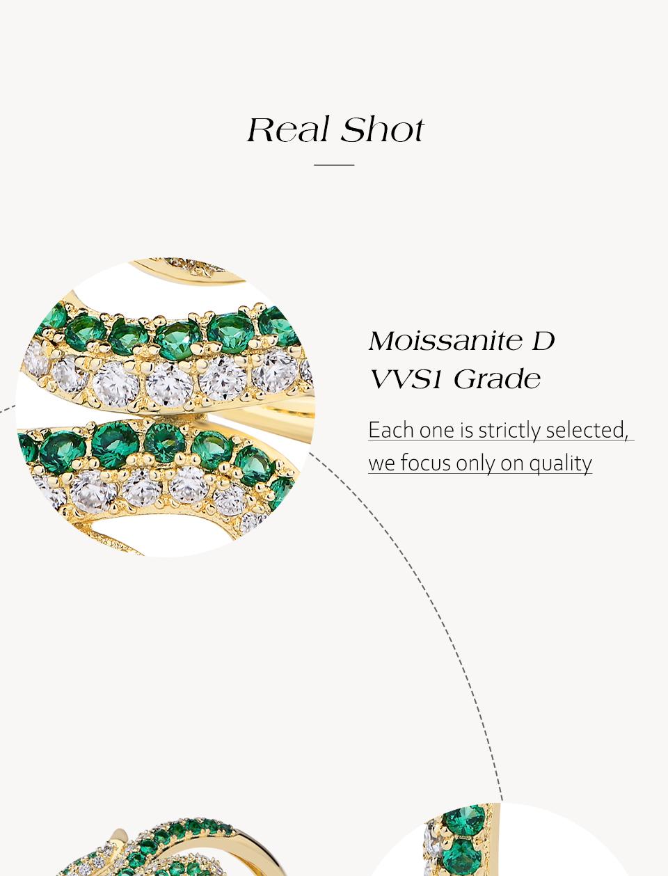 Stunning Lab-Created Moissanite Snake Ring | Sparkling Serpent Jewelry for Bold Style | Unique Design & Luxury 925 Sterling Silver Rings Gift R230 SpringStatements