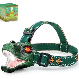 LED Dinosaur Headlamp  Kids, Children's Toy Flashlight T-Rex Dinosaur Toys  Age 3 4 5 6 7 8 9 Years Old Kids, Camping Hiking Gear  Boys Girls