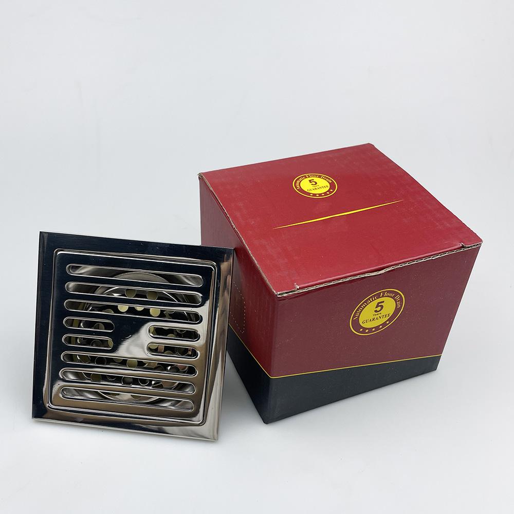 Stainless Steel Anti-Odor Drain Cover, Square Grate Bathroom Kitchen Sink Strainer, Long-Lasting Rust-Free, Dual Layered Design