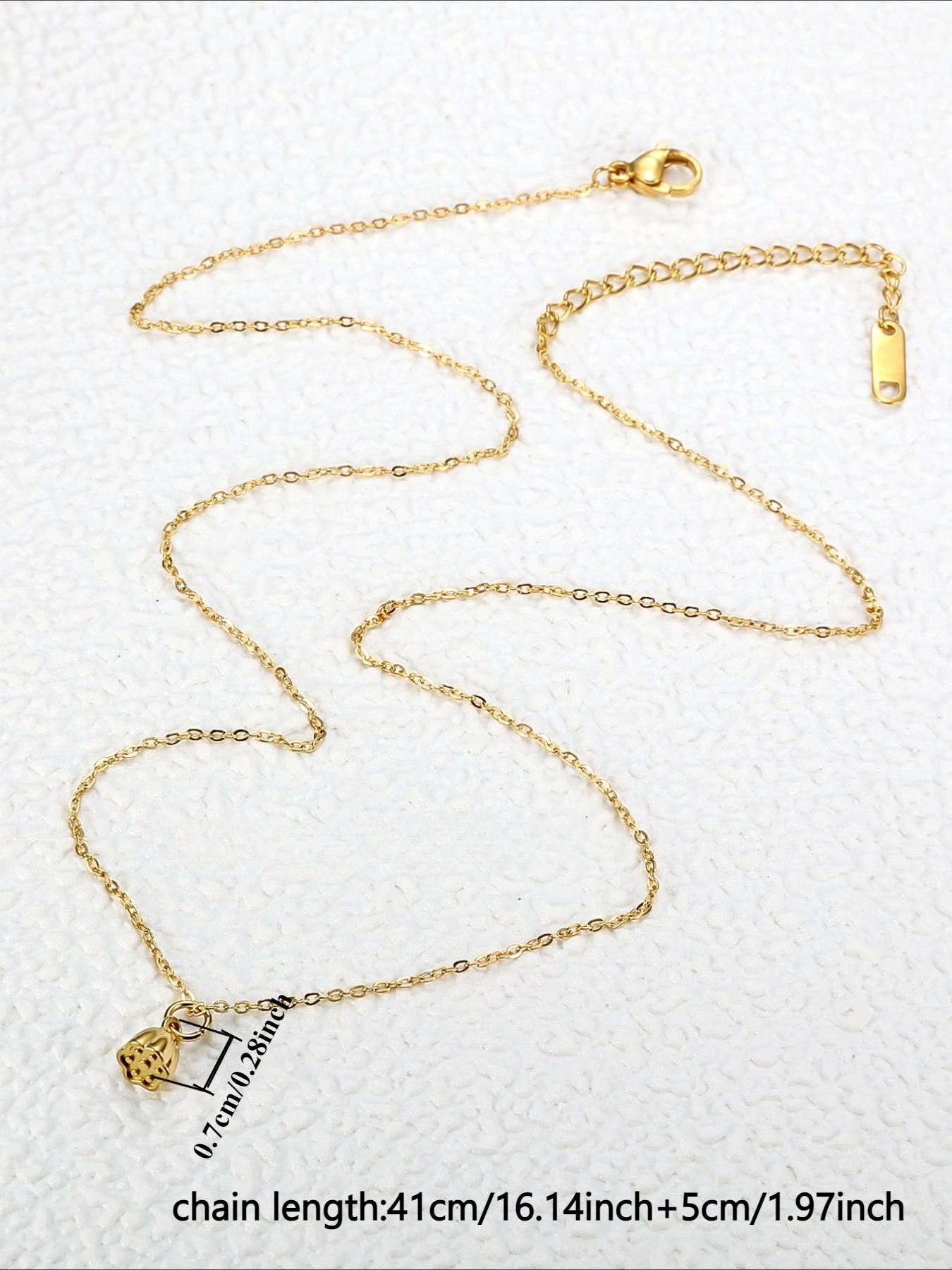 Fashionable Lotus Pendant Necklace, Elegant and Simple Stainless Steel Accessories, Versatile for Daily Use