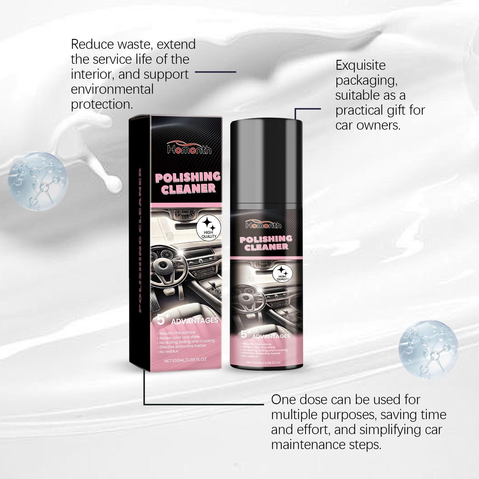 Car Interior Polish Agent, Glossy Shine Cleaning Maintenance, Anti-Dirty Polish, Enhances Appearance, Ideal for Car Care