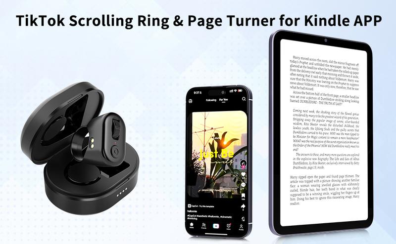 Kinmates Must-Have TikTok Scrolling Remote Control Ring: Enhance Your Viewing Experience – Bluetooth Page Turner for iPhone, iPad, iOS, and Android - Not Compatible with Kindle Devices, Google and Motorola Phones