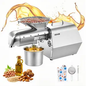 VEVOR Oil Press Machine, 11 LBS/H Capacity, 1250W Oil Extractor Machine, Automatic Electric Oil Maker for Home Commercial Use, 122℉–572℉ Hot & Cold Pressing for Peanuts Sesames Soybeans Almonds