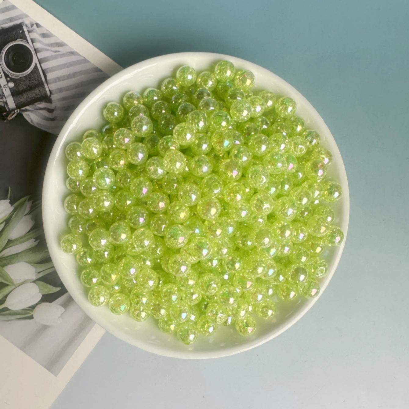 8mm/10mm Glitter Bead (100pcs/set), DIY Bead Charm Accessory for Necklace & Bracelet & Phone Bag Pendant, Jewelry Making Supplies for Women & Teenager