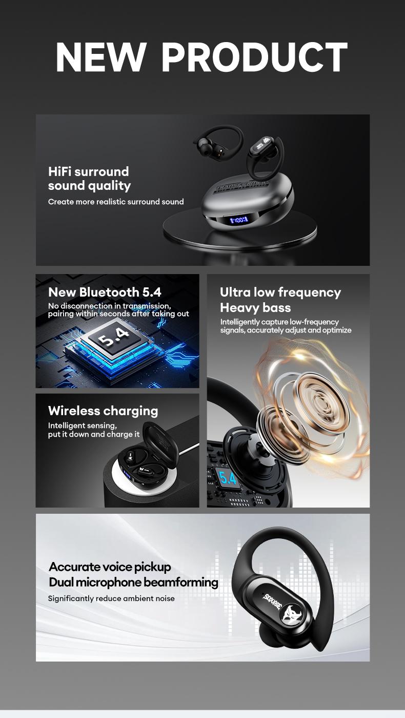 Transformers T26 Pro HIFI Sound Quality Bluetooth Earphones Dual Microphone ENC Noise Reduction Easy To Carry Fit Ear Design Comfortable To Wear