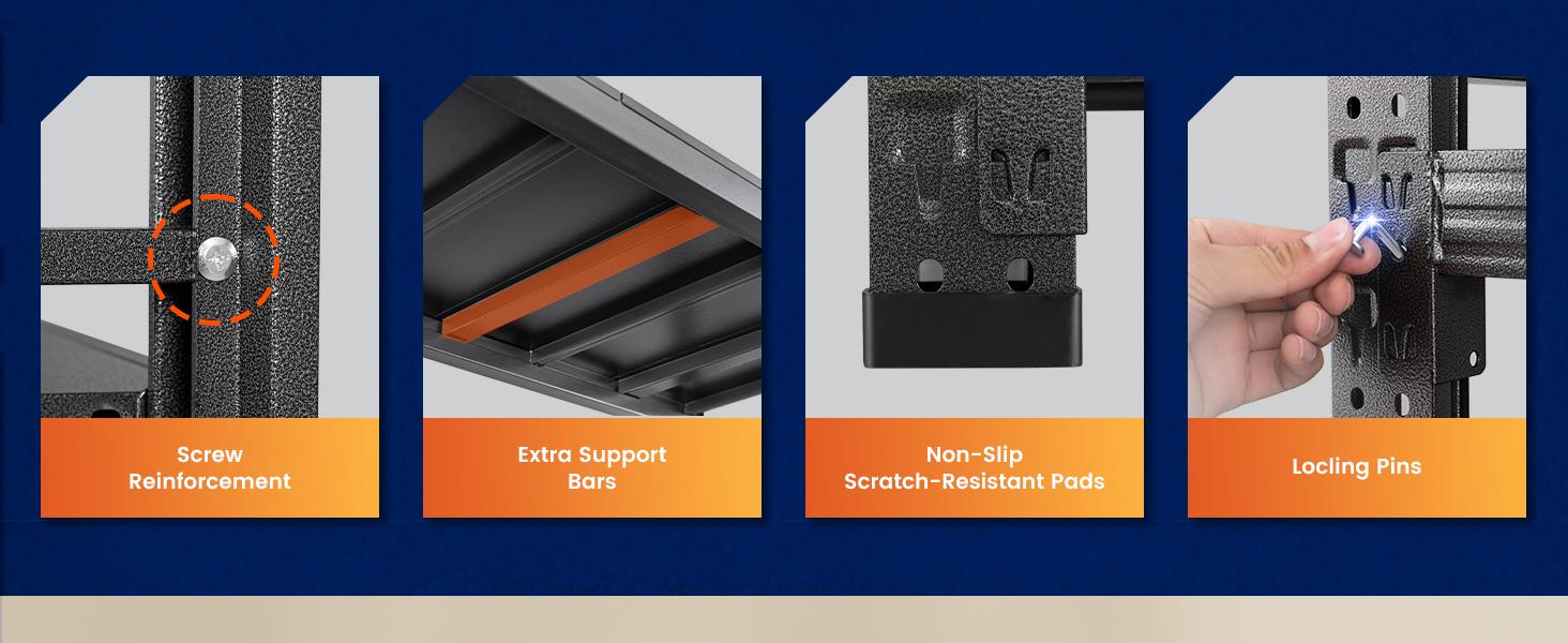 Yizosh 79" W Metal Garage Storage Shelves,Heavy Duty Adjustable Steel Organization Shelving,Utility Rack Shelf,48" W x 24" D x 69" H for Basement,Warehouse,Industrial Yizosh 79" W Metal Garage Storage Shelves,Heavy Duty Adjustable Steel Organization Shelving,Utility Rack Shelf,48" W x 24" D x 69" H for Basement,Warehouse,Industrial