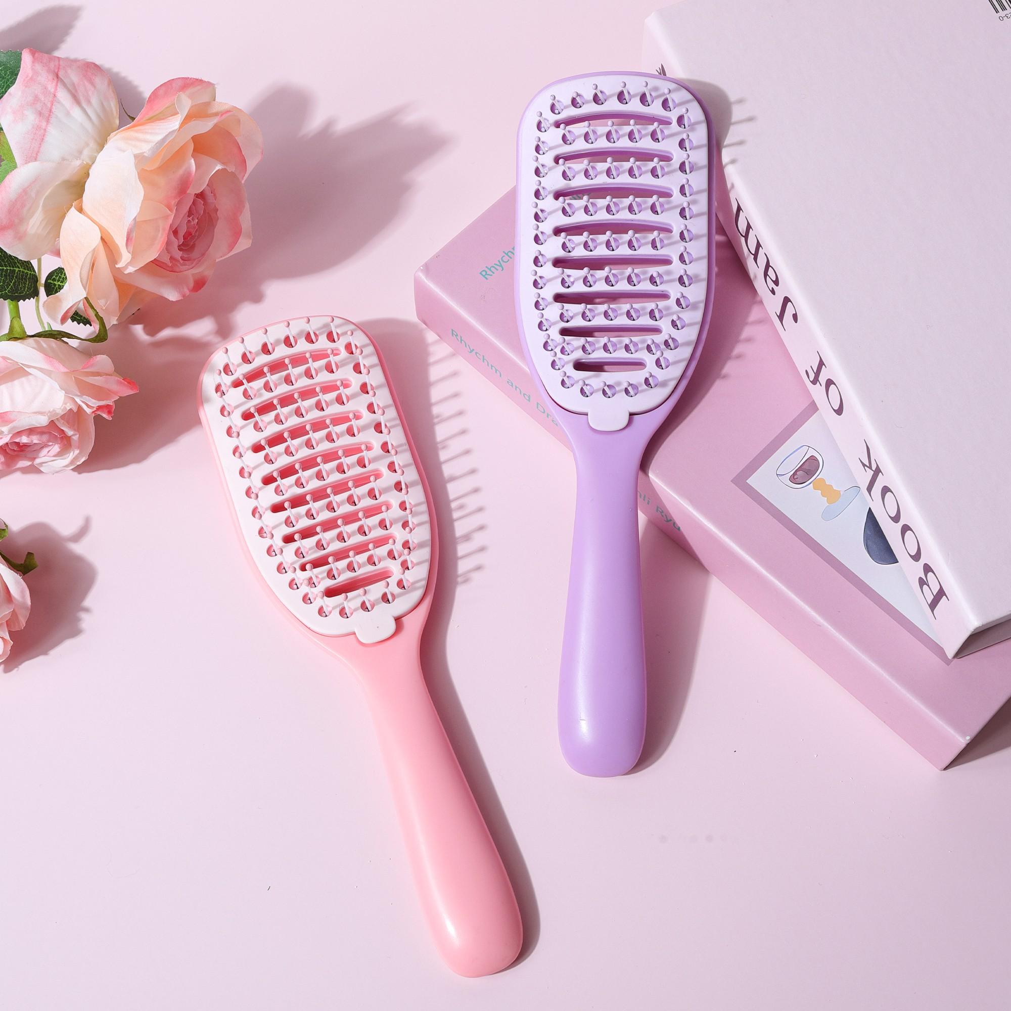 Self-Cleaning Hair Brush, Easy Hair Removal Detangling Comb, Scalp Massage, Anti-Tangle Smoothing Brush for Wet & Dry Hair Care