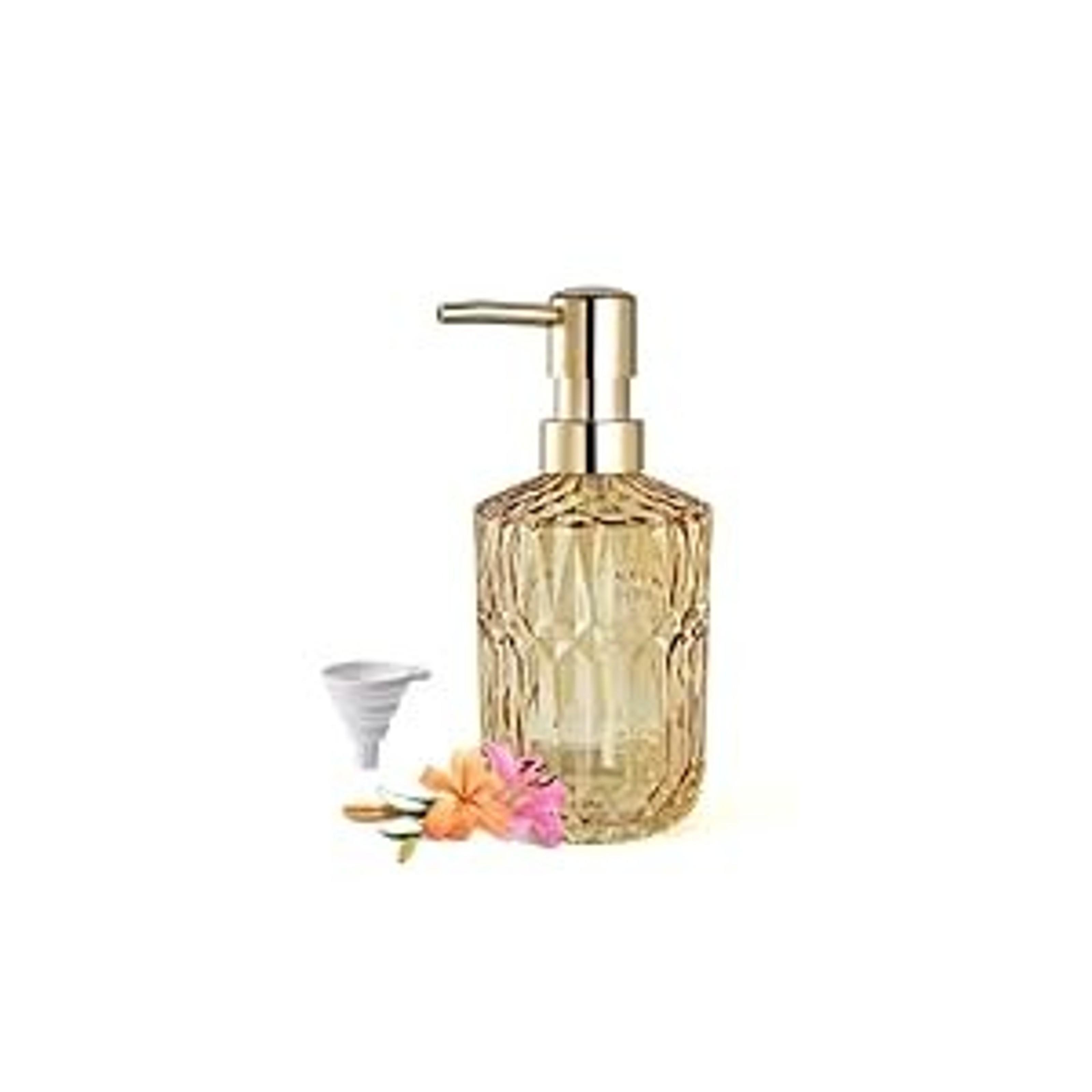 Green Bathroom Accessories Set, 6 Pcs Clear Glass Bathroom Set, Soap Dispenser, Soap Dish, Toothbrush Holder, Tumbler, Q-Tips Holder for Vintage Crystal Bathroom Decor, Gift Set