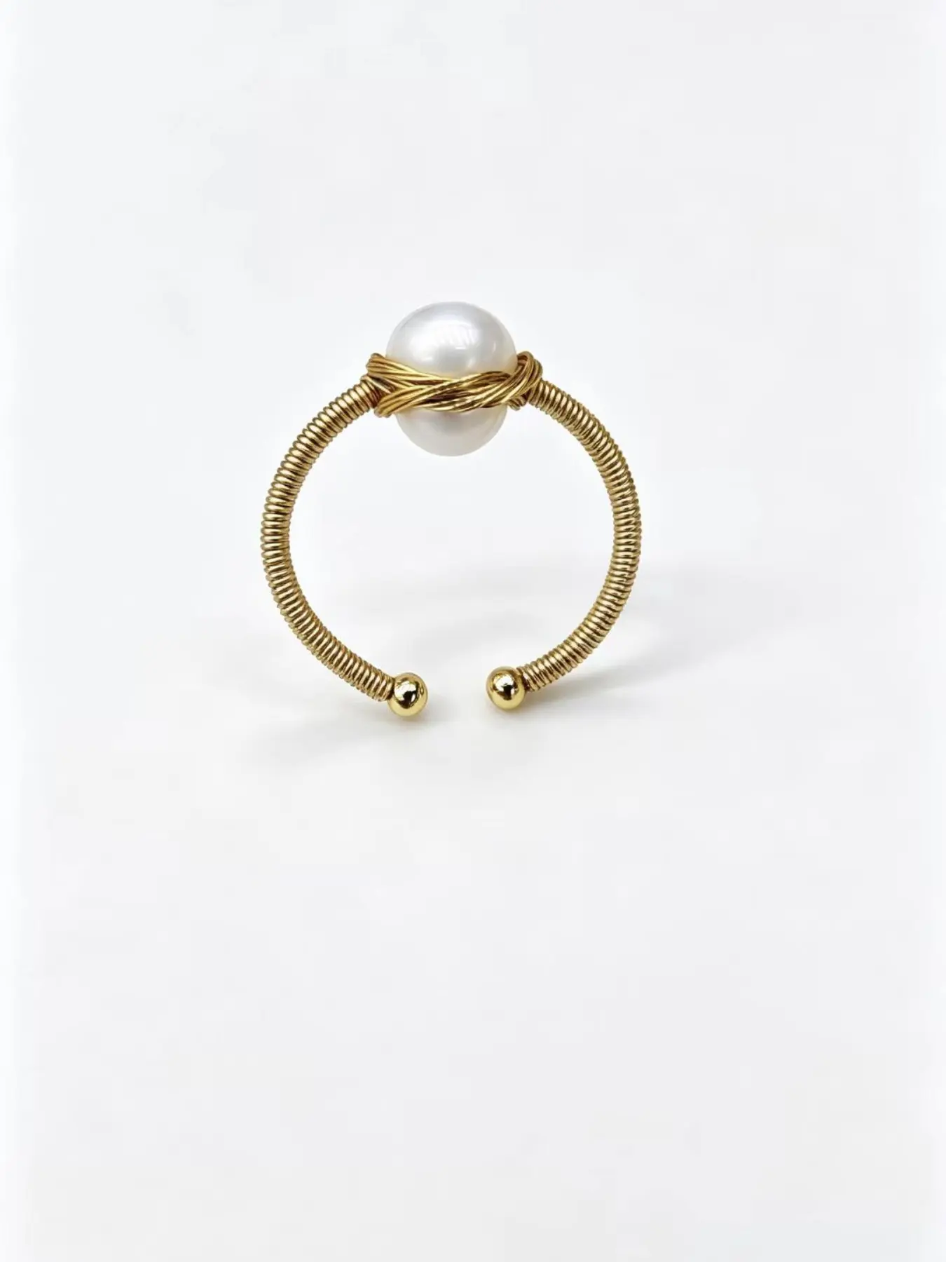 Handmade Pearl Ring, Natural Freshwater Pearl, Irregular Shape, Elegant Lady, High-End French Style, Perfect for Daily Wear