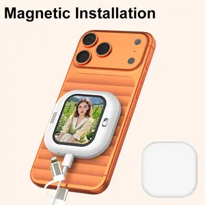 Magnetic Vlog selfie monitor screen, suitable for iOS and Android compact portable rear camera monitor, phone monitor screen, rear camera recording/streaming/TikTok/YouTube phone mirroring