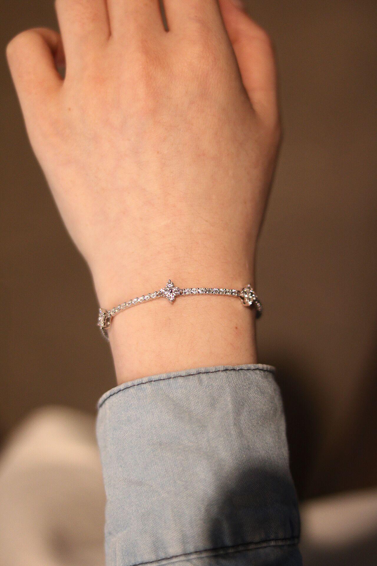 【#316 Lucky Clover】2.5CT Timeless Clover Synthetic Moissanite Bracelet in 925 Sterling Silver form Daily/Special Ocassions Gift for her Birthday/Anniversary SpringStatements