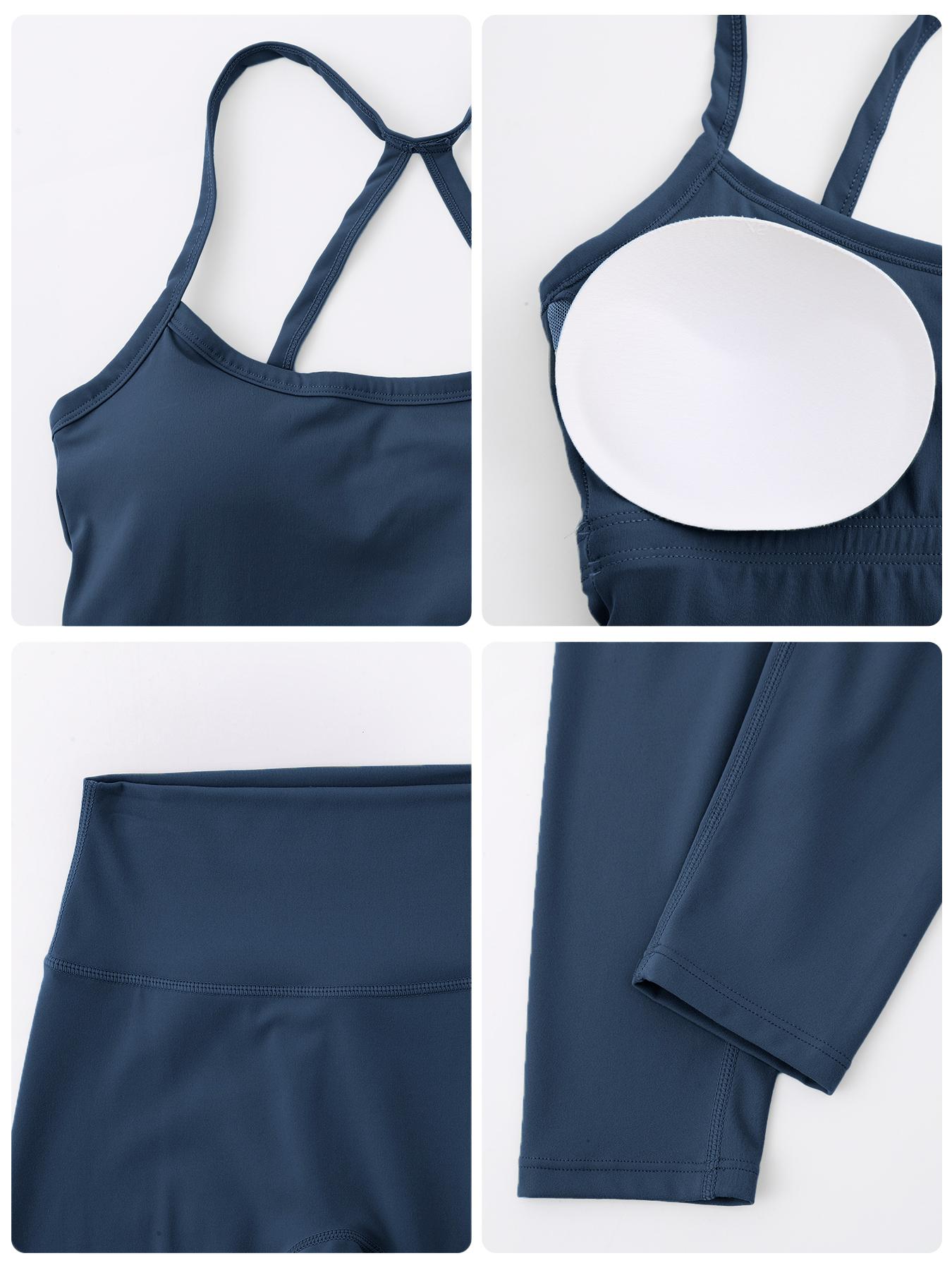 2 Piece Women's Tank Top and High Waist Pants Set, Removable Padding and Breathable Design for Yoga and Fitness, Tight-Fitting Outdoor Sport Gym Yoga Outfit, Yoga Gym Outfits