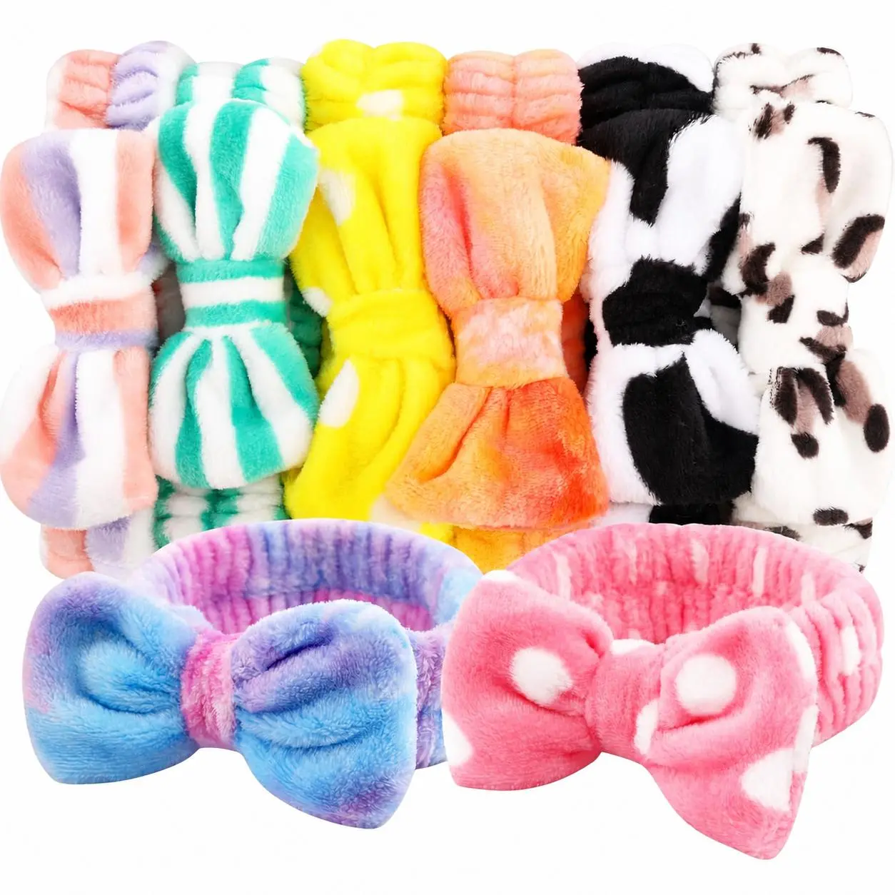 8-Piece Soft Elastic Spa Headband Set for Women and Teens – Absorbent Cotton Blend Hair Bands for Skincare, Makeup Application, Face Washing, Yoga, and Daily Use – Ideal Stocking Stuffer, Easter Basket Fillers, or Party Favor Gift Pack