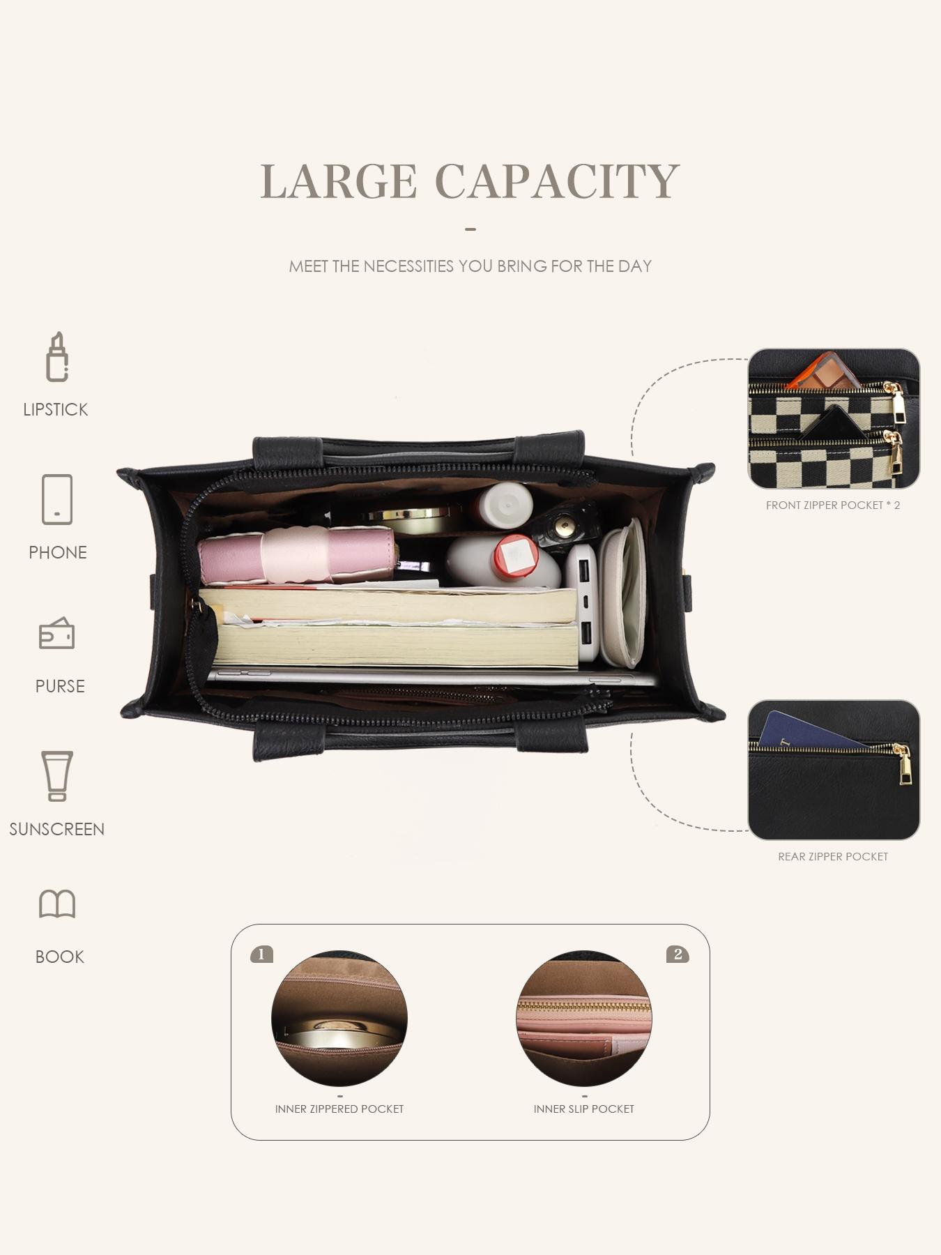 Women's Tote Bag, Fashionable Shoulder Bag for Daily Used, Casual Trendy Versatile High-quality Daily Commuting Bag, Girl Fashionable Bag, PU Tote Satchel, Classic Shoulder Bag