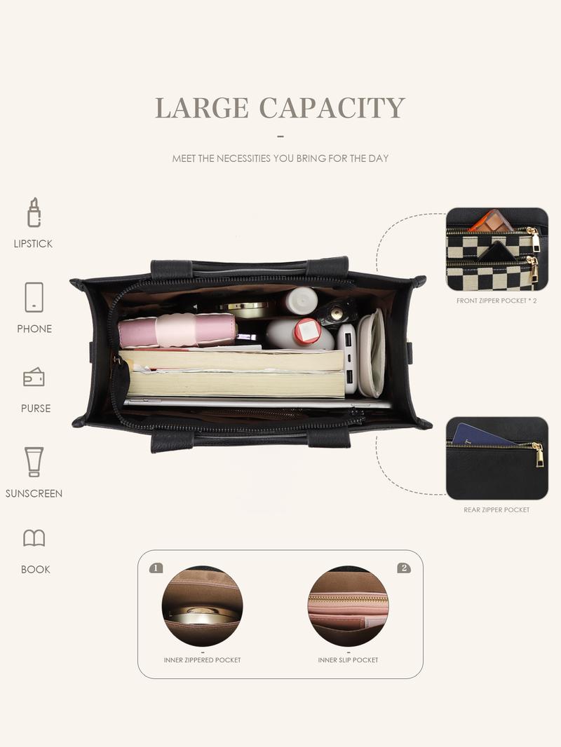 Women's Tote Bag, Fashionable Shoulder Bag for Daily Used, Casual Trendy Versatile High-quality Daily Commuting Bag, Girl Fashionable Bag, PU Tote Satchel