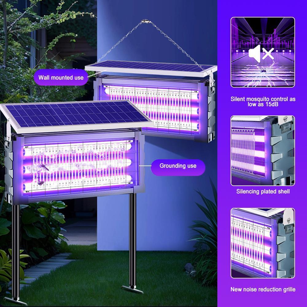 【DealsForYouDays】Solar Mosquito Killer Lamp Outdoor – 20W High-Power Waterproof Insect Zapper with 3 Tubes, Dual Charging, 6000mAh Battery for Garden, Yard, Farm, Patio,summerwins detail 5