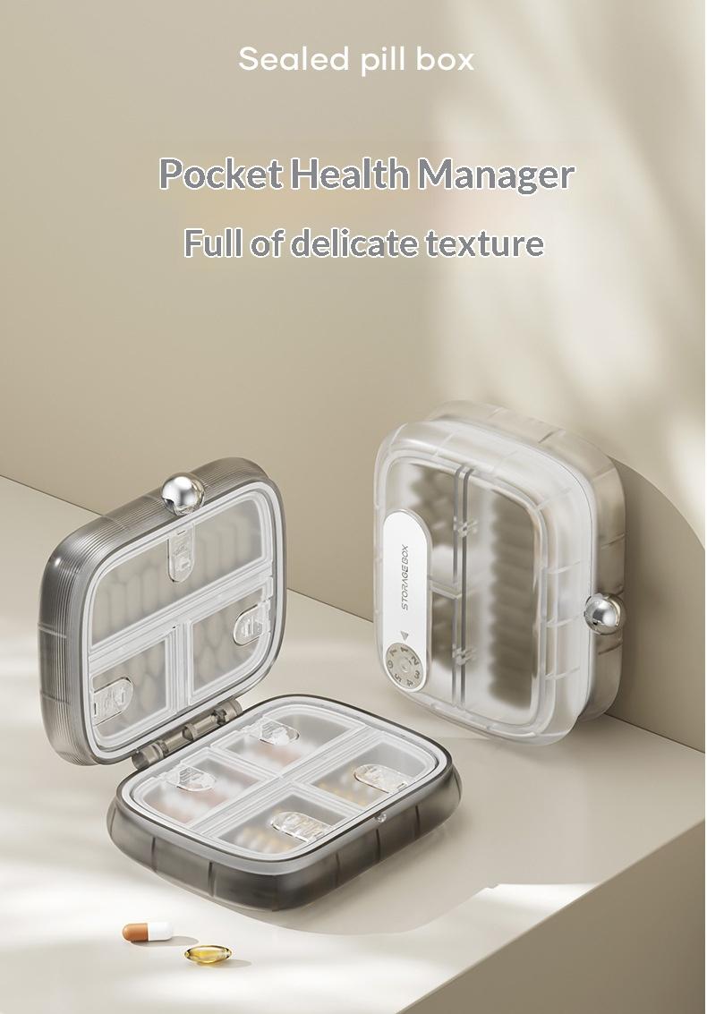 Portable small pill box for daily medication, sealed and moisture-proof, suitable for carrying with you, transparent pill box for use seven days a week