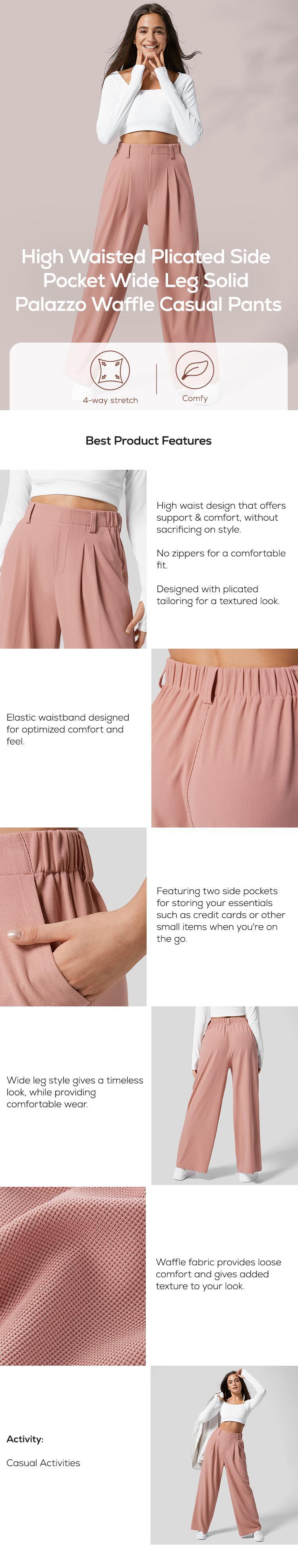 Halara Flex High Waisted Plicated Side Pocket Wide Leg Waffle Work Pants   #TikTokShopHolidayHaul