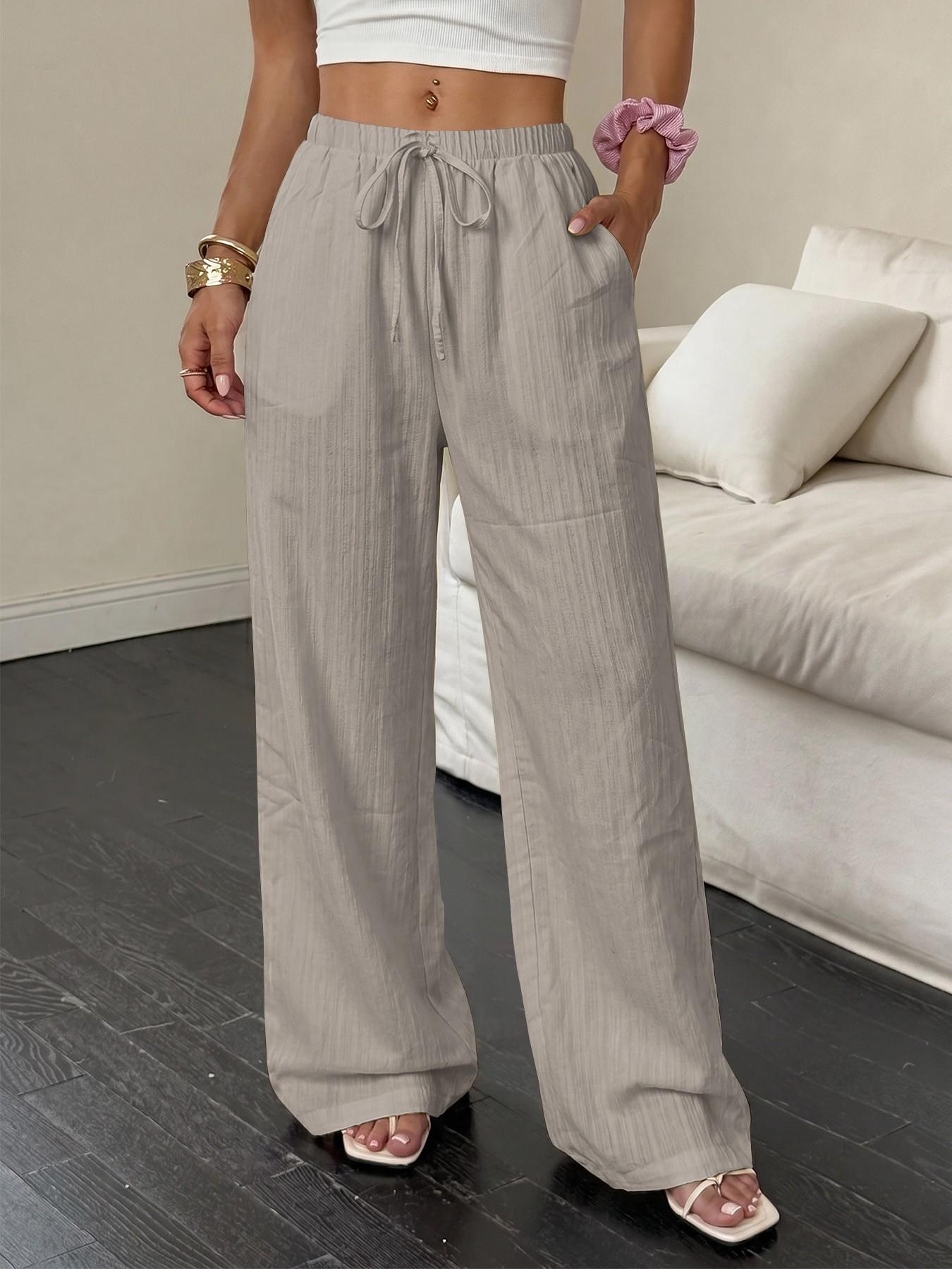 Women Wide-Leg Lounge Pants, Bottoms, 5-Pack, Autumn Winter, Comfy Fabric, Loose Fit, Drawstring Waist, Casual Home Wear, Versatile Loungewear