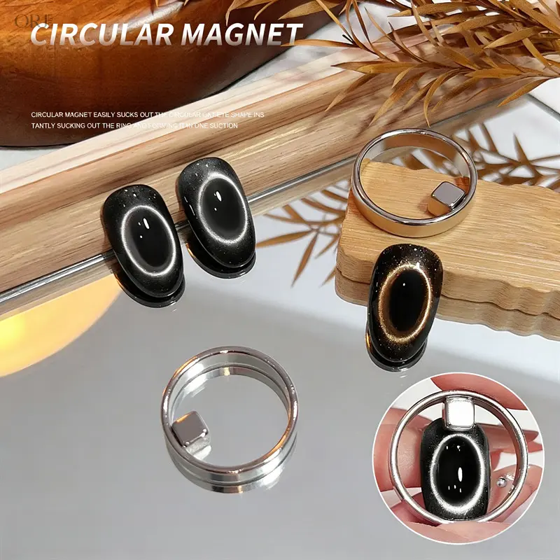 Hollow Ring Cat Eye Magnet Nail Tool, Black Silicone Ring - TikTok Shop