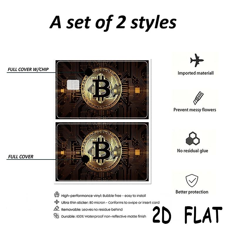 Credit Card Stickers, Ultra-Thin Vinyl Material, 2 Pieces Per Set, Waterproof Scratch-Resistant Film, Durable and Easy to Apply