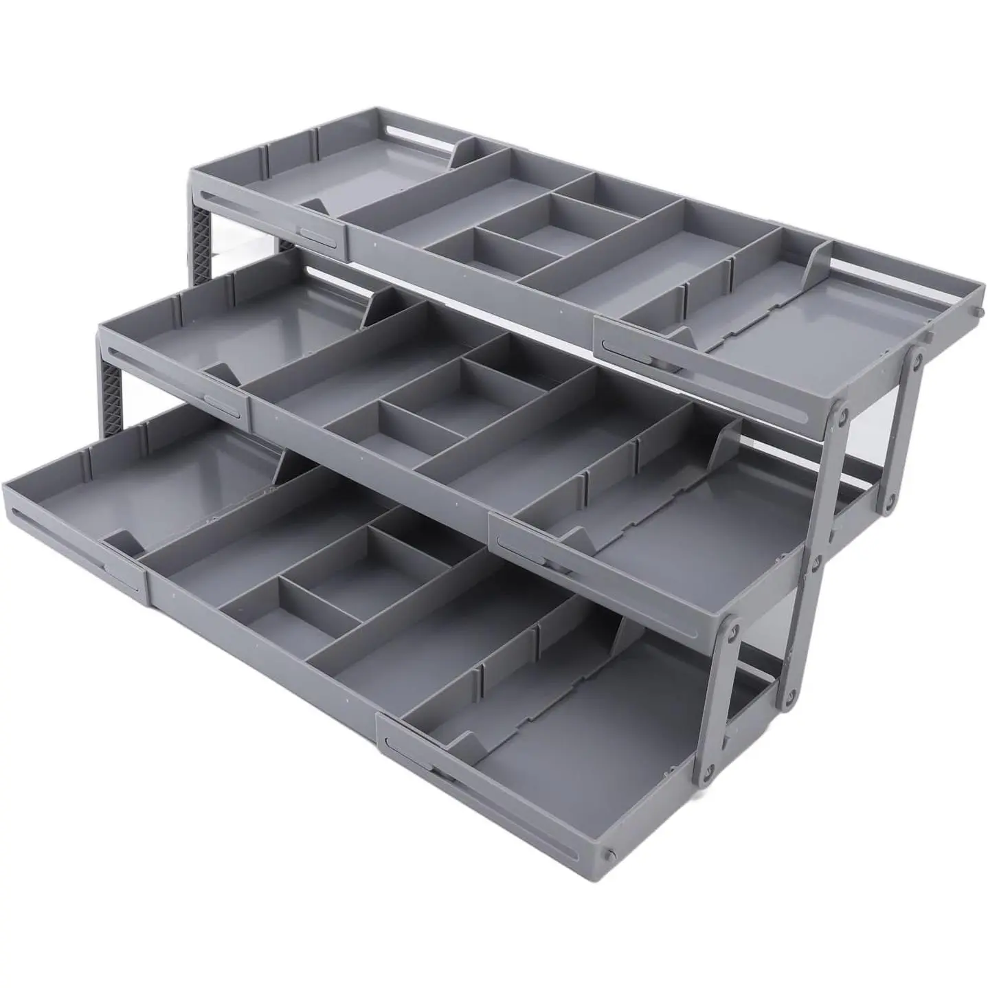 ZJchao 3 Tier Drawer Organizer, Junk Drawer Organizer 3 Drawer Storage Organizer Expandable Jewelry Tray Earring Storage Case for Home Office Makeup Bathroom Organizing (3 Tier)| Single Row Jewelry & Makeup Tray, Adjustable Divider Storage for Bathroom Of