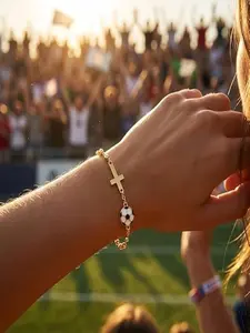 World Cup Football Cross Element Bracelet, 2026 Event Fan Accessory, Christian Sports Party Jewelry, Exclusive Gift