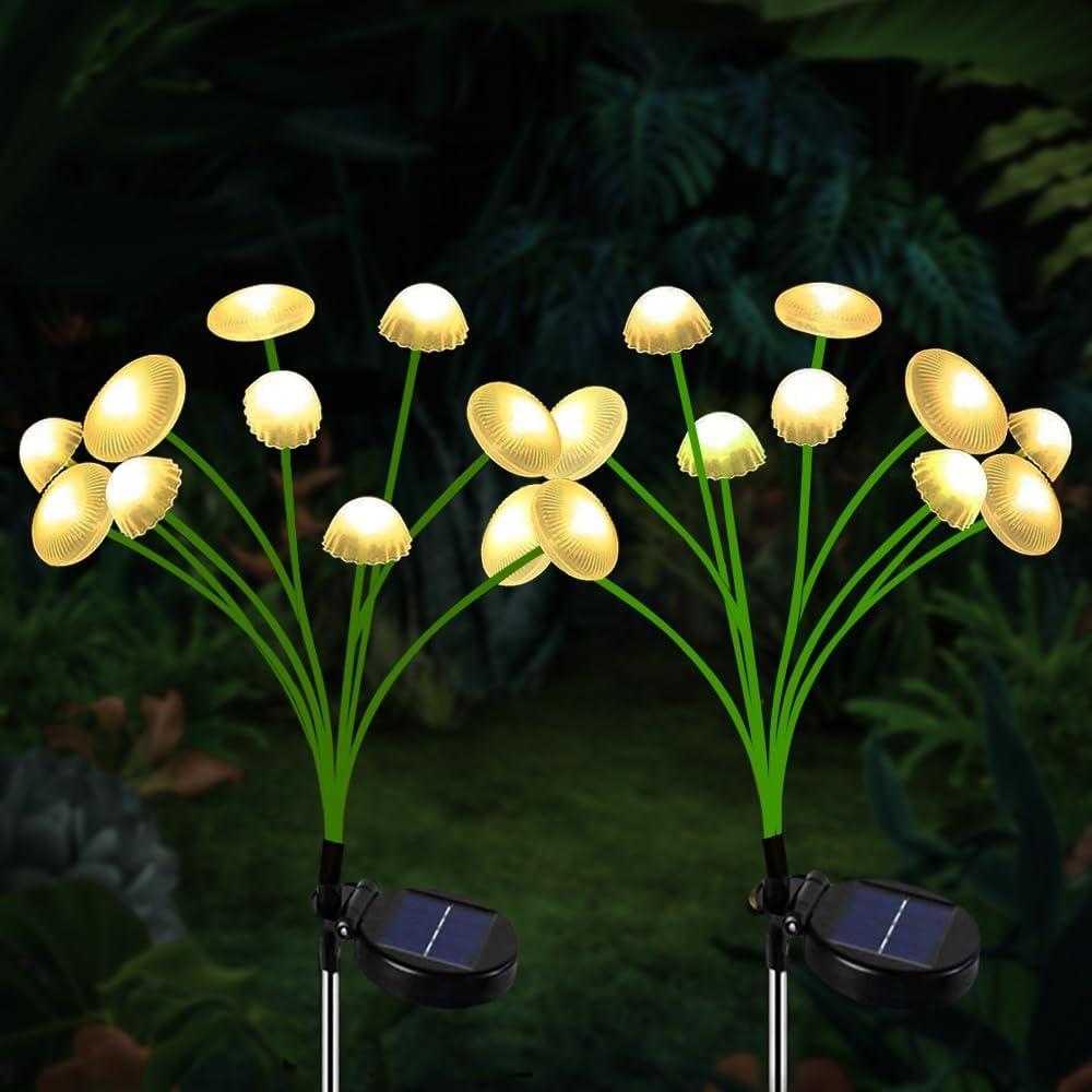 2 Piece Solar Jellyfish String Lights, Waterproof Solar Jellyfish Lamp, LED Solar Garden Decor, Swinging Garden Lights, Outdoor Lighting