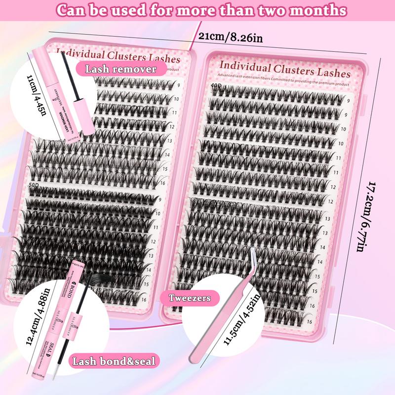 DIY Eyelash Extension Kit, 640pcs/set Mixed Lengths 9-16mm, Includes Bond, Seal, Remover and Eyelash Tweezers, Single-Row D-Curl Lashes Set DIY Eyelash Extension Kit, 640pcs/set Mixed Lengths 9-16mm, Includes Bond, Seal, Remover and Eyelash Tweezers, Single-Row D-Curl Lashes Set