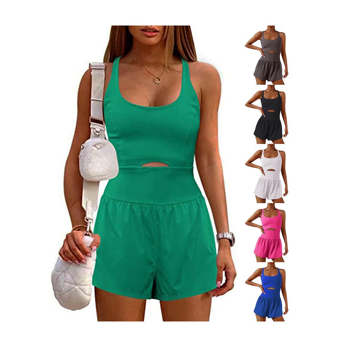 Womens Running  Workout Rompers Athletic Rompers  Outfits Exercise Jumpsuits Gym Yoga Clothes