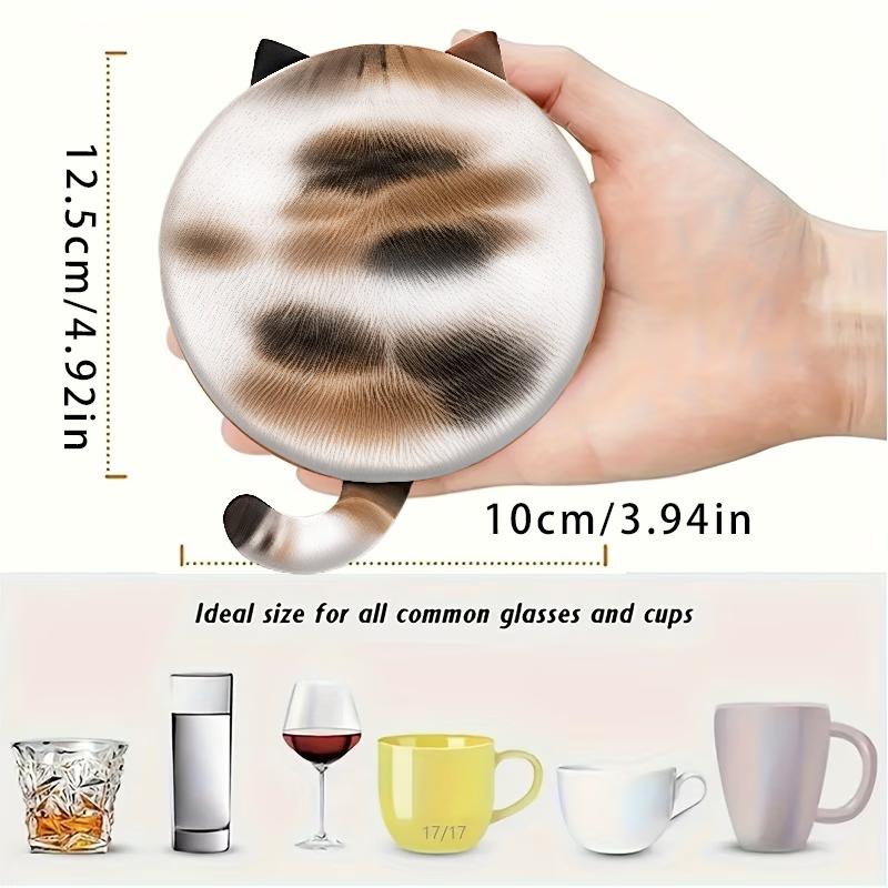 🍻🐾 Set of 6 Wood Drink Coasters - Cute Cat Series for Pub Bar Kitchen - Rustic Wooden Table Protector for Coffee Beer Mug - Farmhouse Bathroom Home Decor Accessories