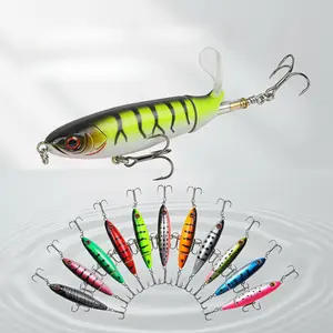 5pcs/10pcs Whopper Plopper Topwater Propeller Lure, Long Cast Colorful Hard Bait for Freshwater & Saltwater Fishing
