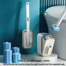 Wall Mounted Toilet Brush Set, 1 Set Toilet Bowl Brush and Holder with 24/48/72pcs Disposable Replacement Brush Head, Toilet Scrubber Brush, Bathroom Cleaning Tool, House Cleaning Tools, Toilet Cleaning System, Bathroom Cleaning Supply