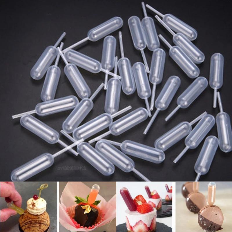 50/100PCS Mini Dropper Disposable Jam Dropper for Cupcakes Sauce Squeeze Transfer Pipettes Dropper Dessert Stuffed Cake Decor