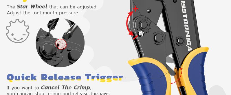haisstronica Crimping Tool for Non-Insulated Terminal,AWG 22-6 Ratchet Wire Crimper Tool,Wire Terminal Crimper HS-7327,Father's Day Gift
