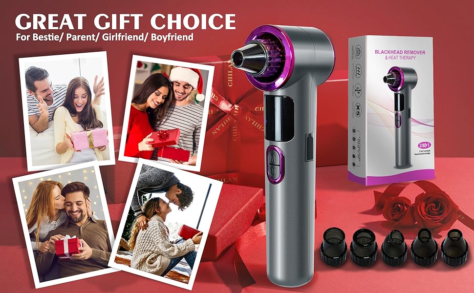 2026 Advanced Pore Vacuum Blackhead Remover with Heating,Blackhead Extractor with 3 Adjustable Suction Levels 9 Modes, 5 Probes.Blackhead Remover Tools for Women and Men