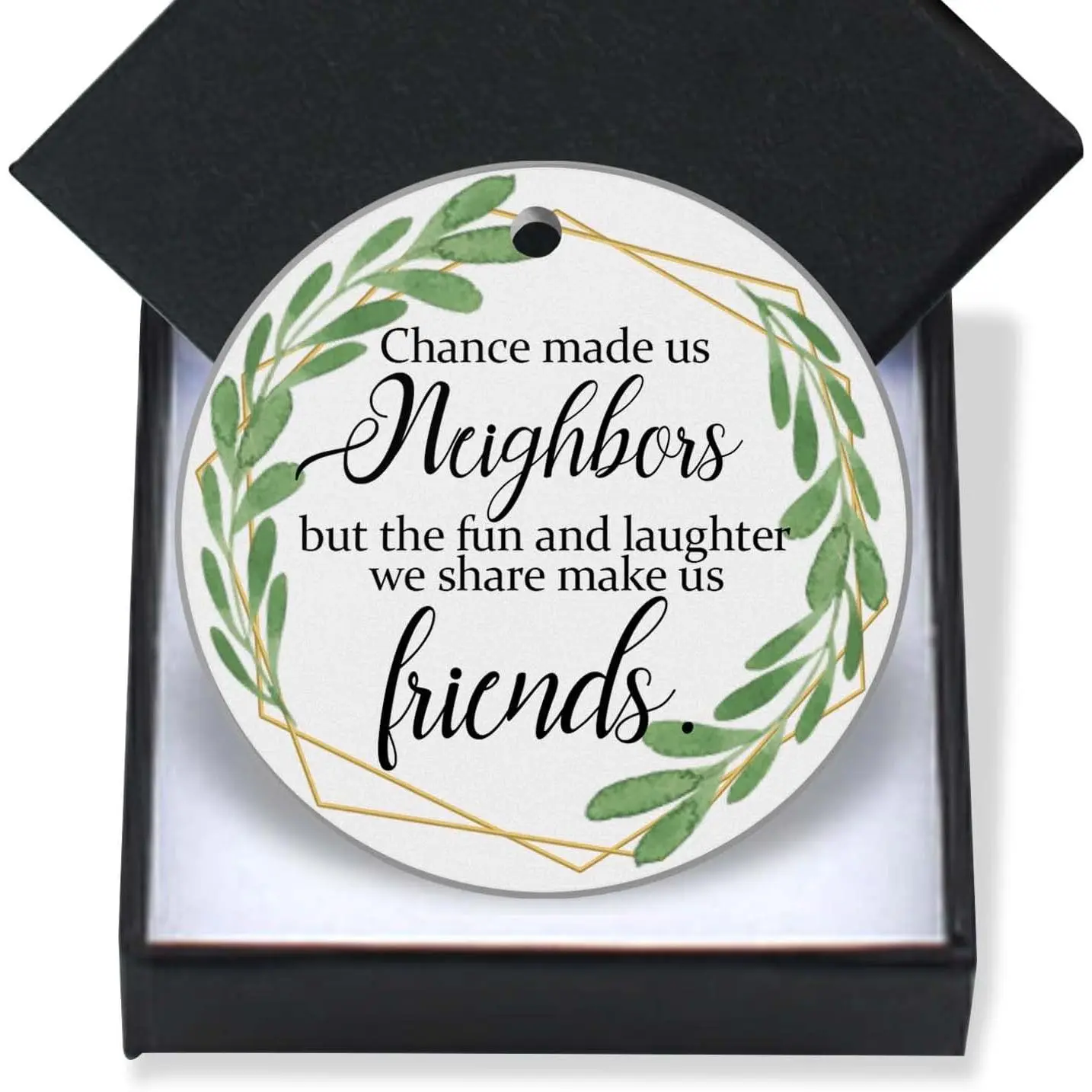 Christmas Ornaments 2025- for Neighbors Friendship Pendant Chance Made  Neighbors  Holiday Present Xmas Tree Decorations Round Ceramic Ornament 3In