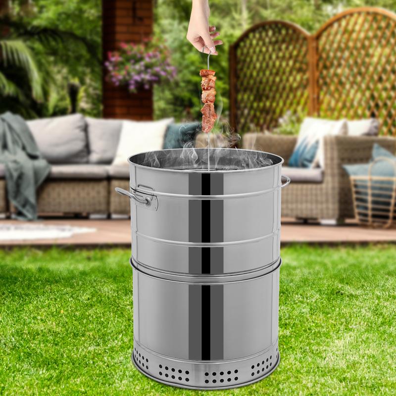 Portable Stainless Steel BBQ Grill for Outdoor Cooking with 50 Skewers Charcoal Camping Picnic Beach Party Barbecue Grill Set Accessories High Heat Resistant Modern Design Easy Assembly