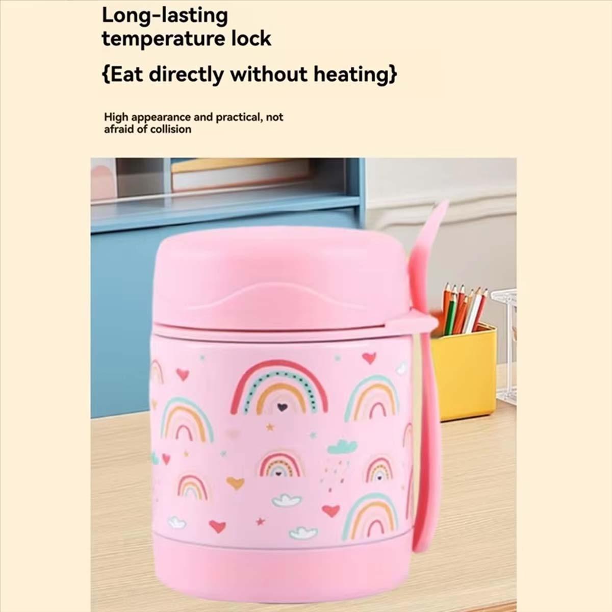 10oz Stainless Steel Insulated Food Jar with Spoon, Leak-Proof Soup Cup, Modern Style, Ideal for Students, Office, Travel, Kitchen, Great Gift