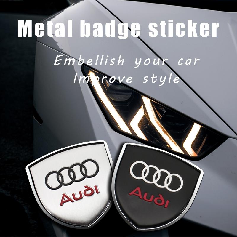 Car Metal Sticker Custom Shield Car Rear Trunk Shield Emblem Badge Sticker Car Decals For Audi Sline A3 A4 B5 B6 B7 B8 8P B9 8V 8L A6 C7 C6 A1 A5 A7 TT Q3 Q5 Q7 Q8 S3 S4 S5 S6 S7 RS3 RS5