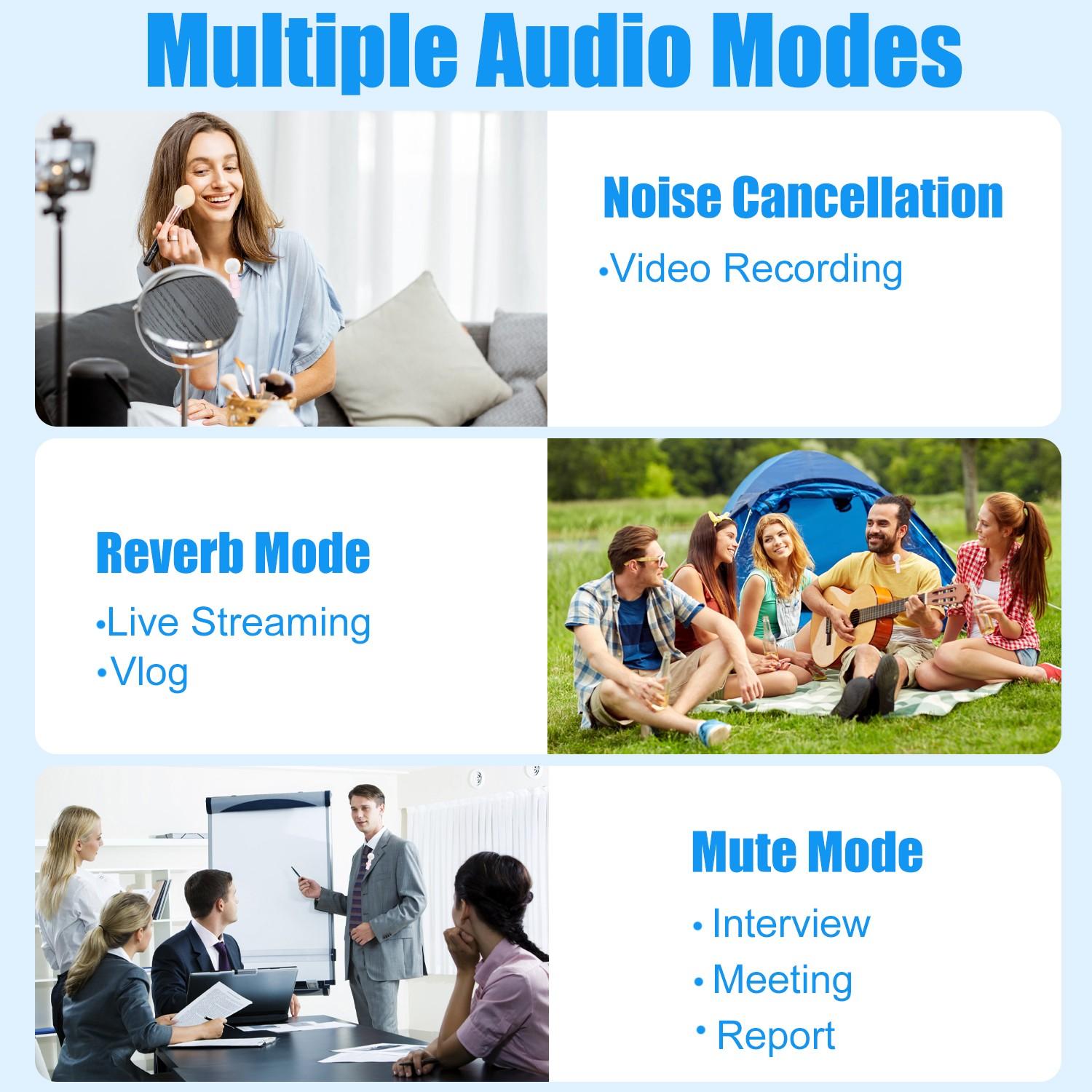 Wireless lavalier microphone for iPhone, iPad, and Android, ideal for smartphones and audio recording