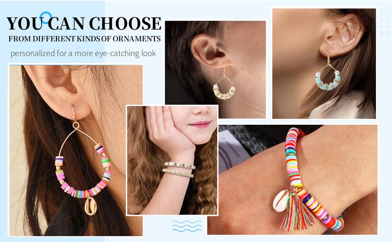 Clay Beads 9000 pcs Bracelet Making Kit with Heishi Disc Beads, 2 Boxes, Charms, and Creative Designs Craft Gift for Jewellery Making Beaded Jewelry Beading Accessories bracelet making kit